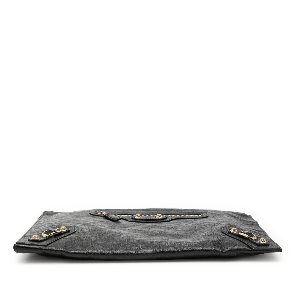 Pre-Loved Balenciaga Lambskin Motocross Giant 12 Zip Around Flat Clutch - Picture 3 of 7